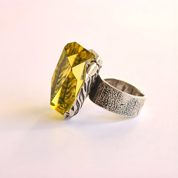 Baltic Amber Ring- Sterling Silver Adjustable Size - Picture 5 of 10